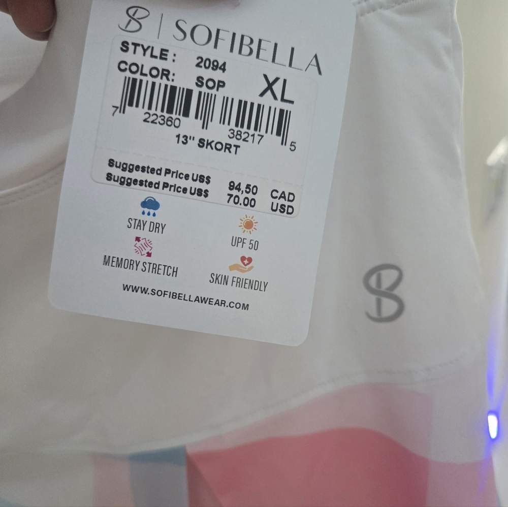 NWT Sofibella 13in Tennis Skirt In XL - Picture 10 of 13
